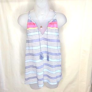 Joie Women's Sleeveless White Baby Blue Blouse Top Size: Small